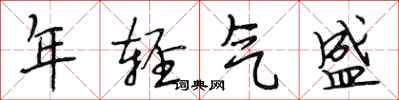 段相林年輕氣盛行書怎么寫