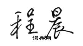 駱恆光程晨行書個性簽名怎么寫