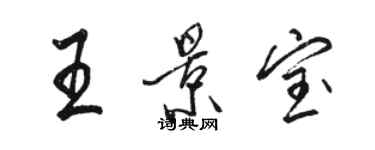 駱恆光王景寶行書個性簽名怎么寫