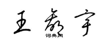 梁錦英王贏宇草書個性簽名怎么寫