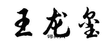 胡問遂王龍璽行書個性簽名怎么寫