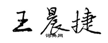 曾慶福王晨捷行書個性簽名怎么寫