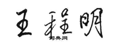 駱恆光王程明行書個性簽名怎么寫