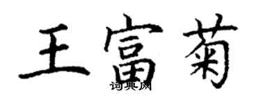 丁謙王富菊楷書個性簽名怎么寫