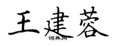 丁謙王建蓉楷書個性簽名怎么寫