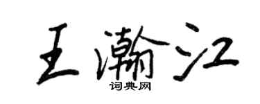 王正良王瀚江行書個性簽名怎么寫