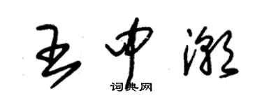 朱錫榮王中潮草書個性簽名怎么寫