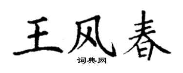 丁謙王風春楷書個性簽名怎么寫