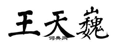 翁闓運王天巍楷書個性簽名怎么寫