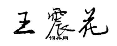 曾慶福王震花行書個性簽名怎么寫