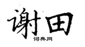 丁謙謝田楷書個性簽名怎么寫