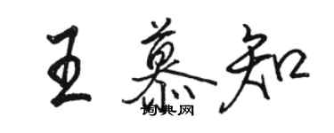 駱恆光王慕知行書個性簽名怎么寫