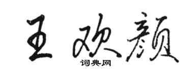 駱恆光王歡顏行書個性簽名怎么寫