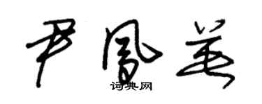 朱錫榮尹鳳英草書個性簽名怎么寫