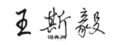 駱恆光王斯毅行書個性簽名怎么寫