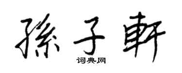 王正良孫子軒行書個性簽名怎么寫