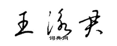 梁錦英王泳君草書個性簽名怎么寫