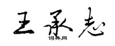 曾慶福王承志行書個性簽名怎么寫