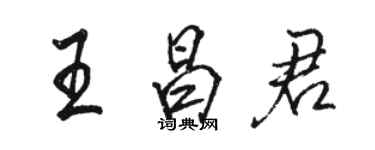 駱恆光王昌君行書個性簽名怎么寫