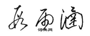 駱恆光段雨涵草書個性簽名怎么寫