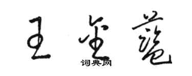 駱恆光王金藍草書個性簽名怎么寫