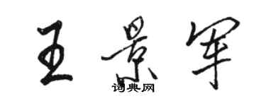 駱恆光王景軍行書個性簽名怎么寫