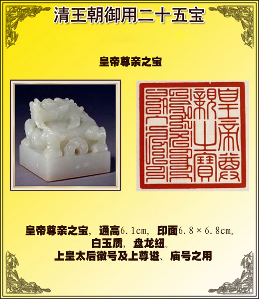 清王朝御用玉璽二十五寶圖