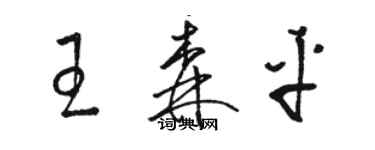 駱恆光王森平草書個性簽名怎么寫