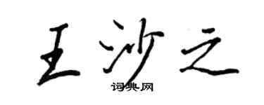 王正良王沙之行書個性簽名怎么寫