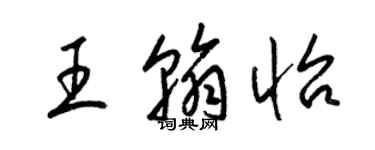 梁錦英王翰怡草書個性簽名怎么寫