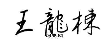 王正良王龍棟行書個性簽名怎么寫