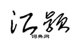 朱錫榮江穎草書個性簽名怎么寫