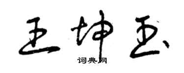 曾慶福王坤玉草書個性簽名怎么寫