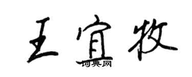 王正良王宜牧行書個性簽名怎么寫