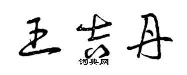 曾慶福王吉丹草書個性簽名怎么寫