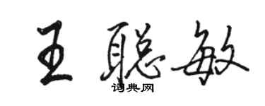 駱恆光王聰敏行書個性簽名怎么寫