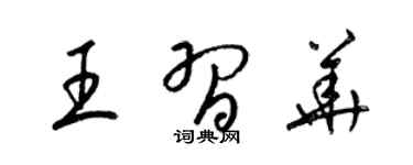 梁錦英王習華草書個性簽名怎么寫
