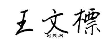 王正良王文標行書個性簽名怎么寫