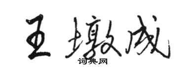 駱恆光王墩成行書個性簽名怎么寫