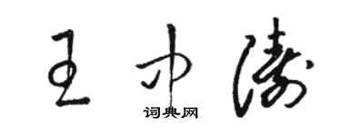 駱恆光王中濤草書個性簽名怎么寫