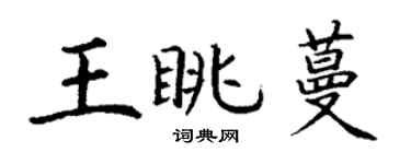 丁謙王眺蔓楷書個性簽名怎么寫