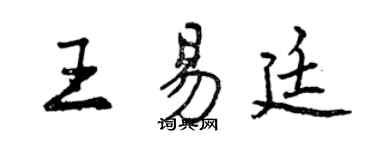 曾慶福王易廷行書個性簽名怎么寫