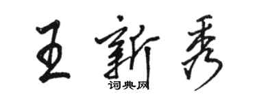 駱恆光王新秀行書個性簽名怎么寫