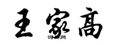胡問遂王家高行書個性簽名怎么寫