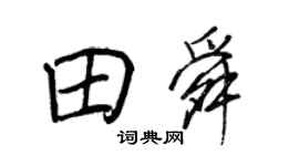 王正良田舜行書個性簽名怎么寫