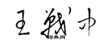 駱恆光王戰中草書個性簽名怎么寫