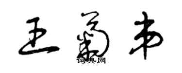 曾慶福王菊弟草書個性簽名怎么寫