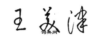 駱恆光王美津草書個性簽名怎么寫