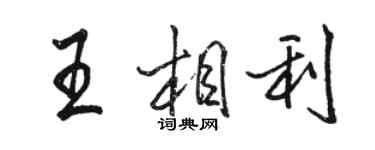 駱恆光王相利行書個性簽名怎么寫