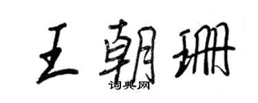 王正良王朝珊行書個性簽名怎么寫
